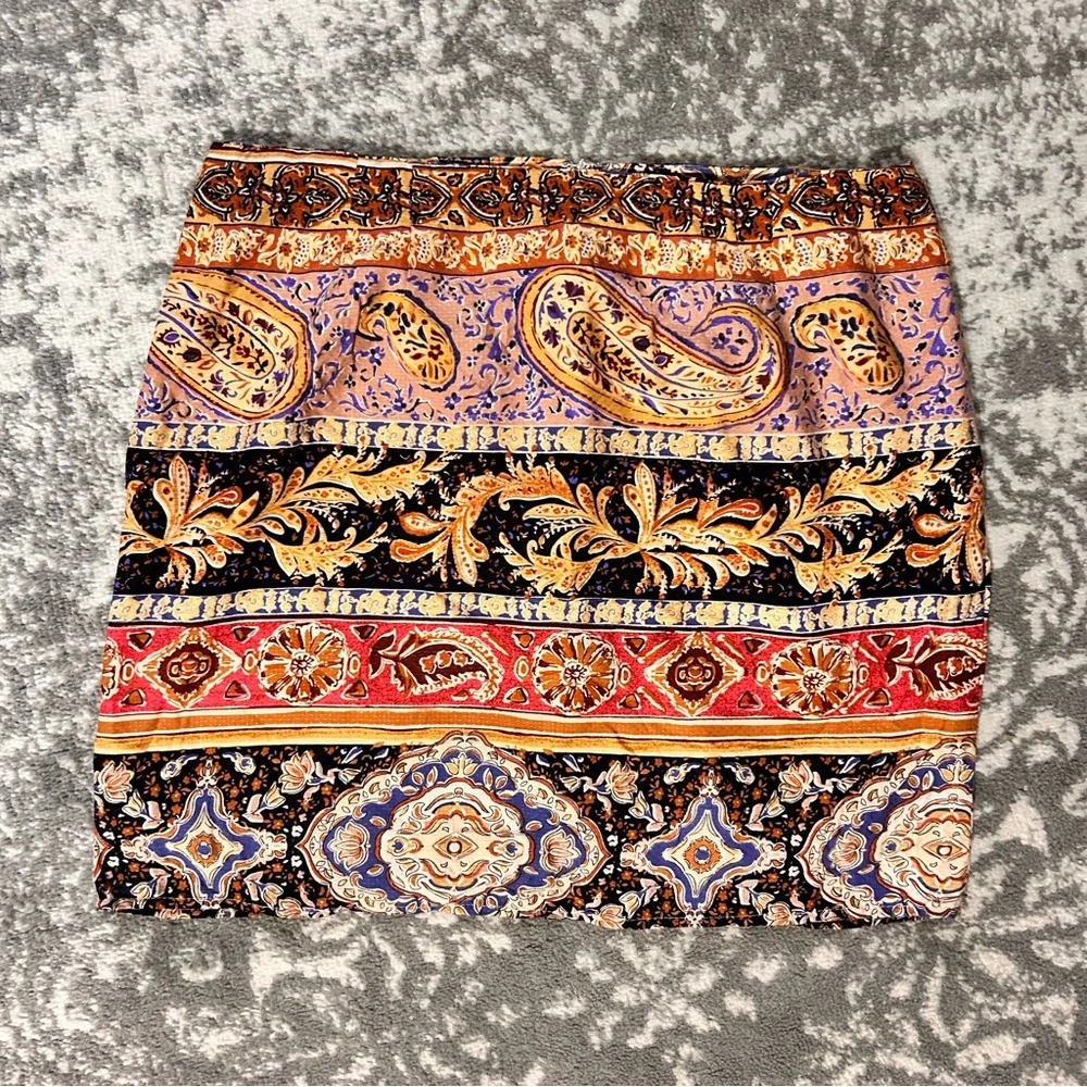 Rachel Zoe Paisley Patterned Mini Skirt Size 12